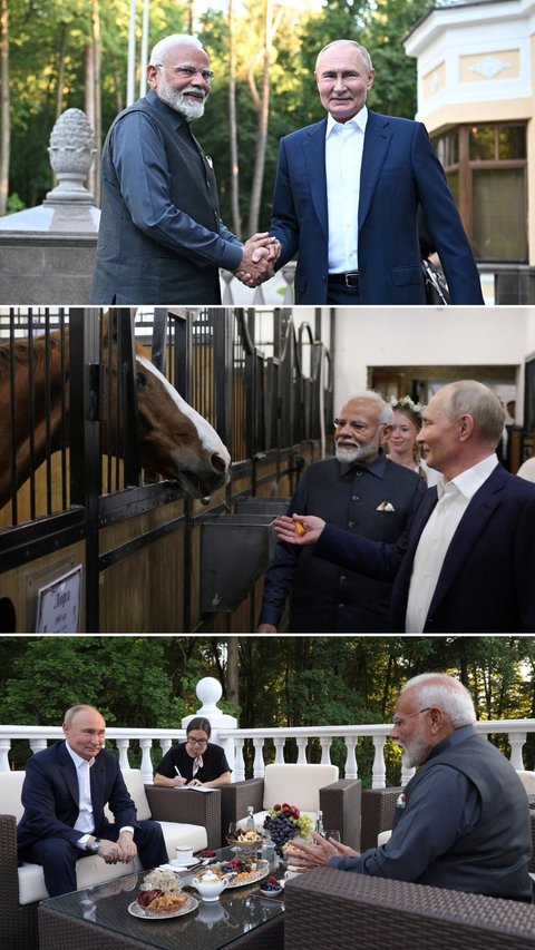 FOTO: Potret Kemesraan Vladimir Putin dan PM India yang Bikin Amerika Serikat 'Ketar-ketir'