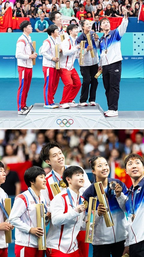 Rare Moment of North and South Korean Athletes Taking a Photo Together at the 2024 Paris Olympics