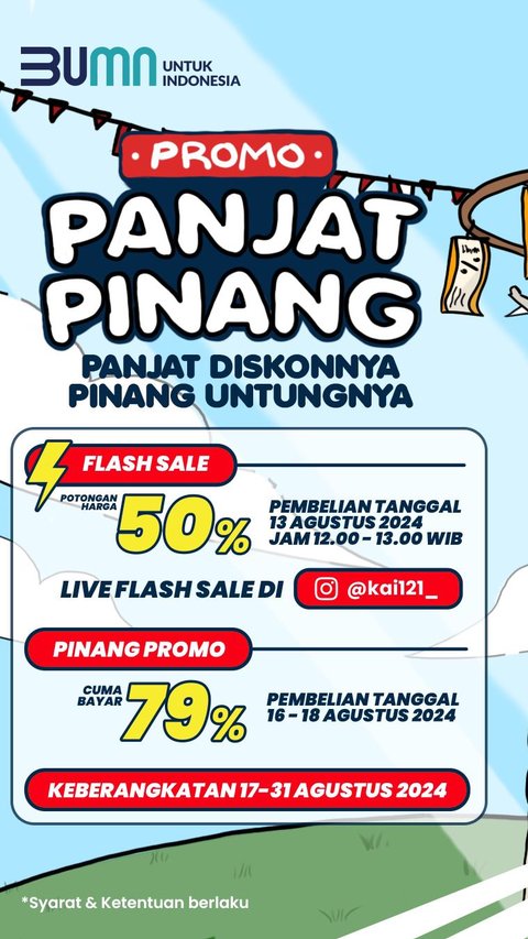 Diskon Tiket Kereta Api Cuma Bayar 79% Hingga 50% di HUT Kemerdekaan, Catat Syarat & Ketentuannya