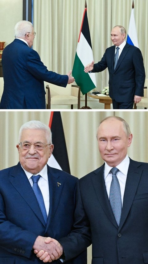 FOTO: Penuh Hangat, Ini Momen Putin Sambut Kunjungan Presiden Palestina