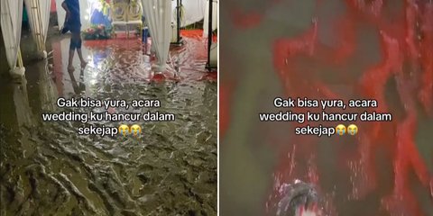 Bikin Nyesek, Momen Mempelai Wanita Perlihatkan Lokasi Pernikahannya yang Penuh Lumpur Ini Curi Perhatian