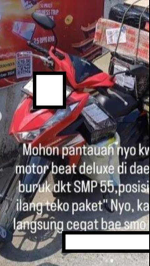 Sepeda Motor Kurir Viral Hilang Setelah Ditinggal 7 Menit