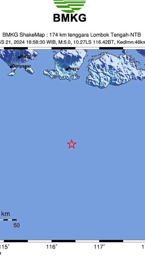 Gempa Bumi 5,2 Magnitudo di NTB Terasa Hingga Bali, Begini Analisis BMKG