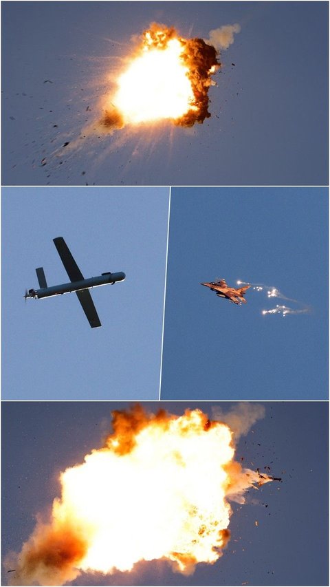 FOTO: Pertempuran Mendebarkan Drone Hizbullah vs Jet Tempur Israel, Langit Perbatasan Lebanon Mencekam!