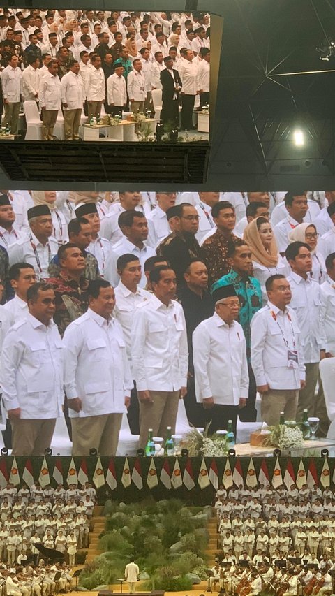 Berkemeja Putih, Jokowi-Ma’ruf Amin Hadiri Rapimnas Gerindra