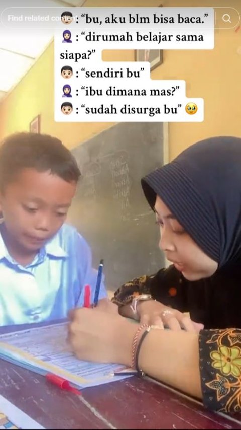 Touching Moment of Elementary School Student Confessing to Their Teacher About Not Being Able to Read, Learning Alone Because Their Mother Has Passed Away