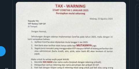 CEK FAKTA: DJP Bisa Akses Mutasi Rekening Imbas CoreTax Mulai 2025?
