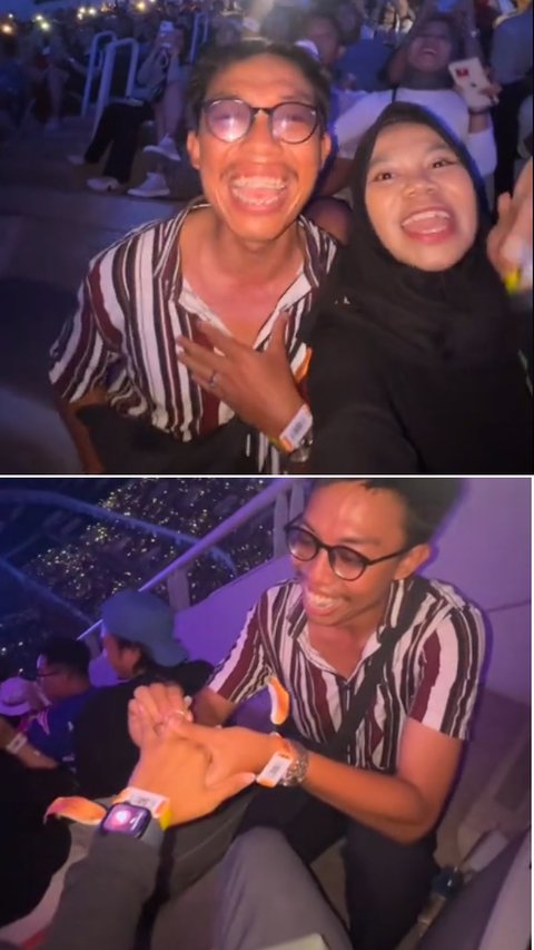 Momen Romantis Pria Lamar Kekasihnya di Konser Bruno Mars, Aksinya Curi Perhatian