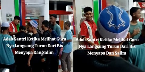 Sang Guru Jadi Petugas Pom Bensin, Momen Para Santri Turun Mobil Menyapa sambil Cium Tangan Ini Banjir Pujian