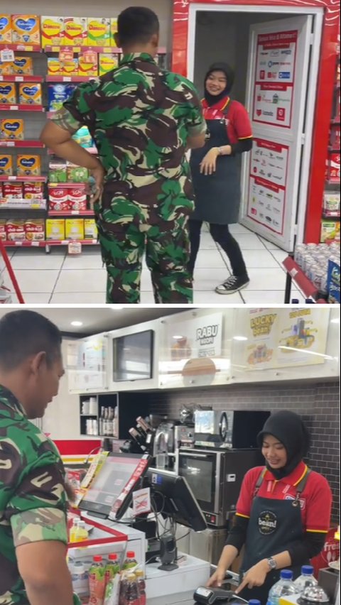 Momen Anggota TNI Kunjungi Minimarket Tempat Putrinya Bekerja Ini Viral, Kebersamaannya Curi Perhatian