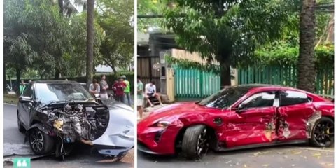 Viral Porsche Tabrak Honda HR-V hingga Ringsek, Diduga Gara-gara Ngebut