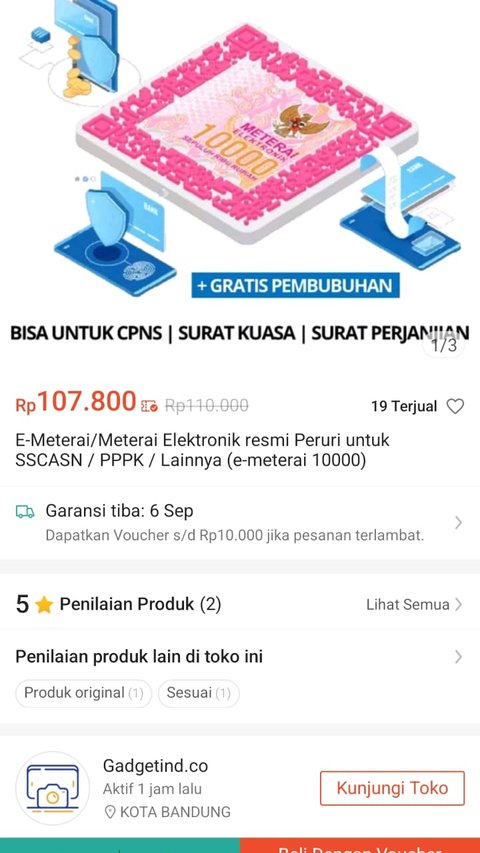 E-Meterai Peruri di Pendaftaran CPNS 2024 Bermasalah, Kini Muncul Calo Tawarkan Harga Selangit