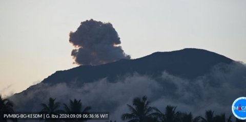 Gunung Ibu Erupsi Tiga Kali, Warga Diimbau Tak Beraktivitas dalam Radius 4 Km dari Kawah