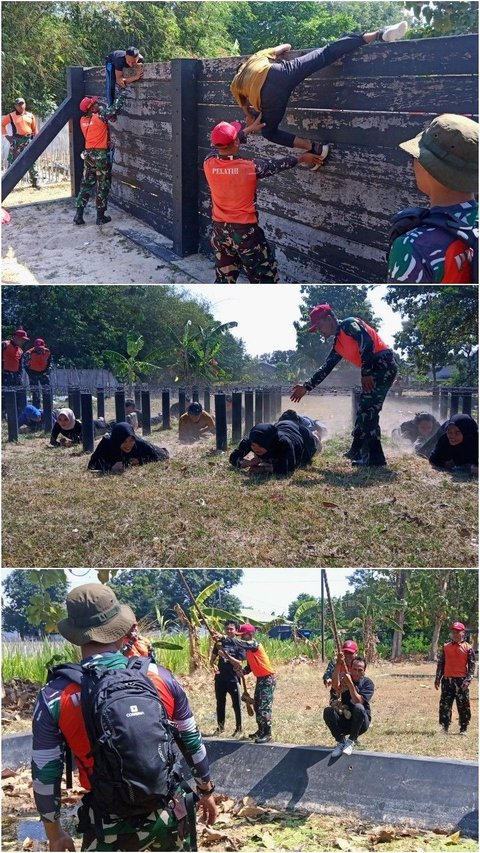 FOTO: Melihat Aksi Para Wartawan Diuji Kemampuannya Melewati Halang Rintang dan Turun Tebing di Lanud Adi Soemarmo