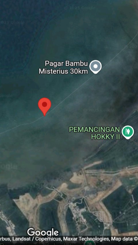 Begini Penampakan Pagar Laut dari Citra Satelit, Mengepung Pesisir Tangerang