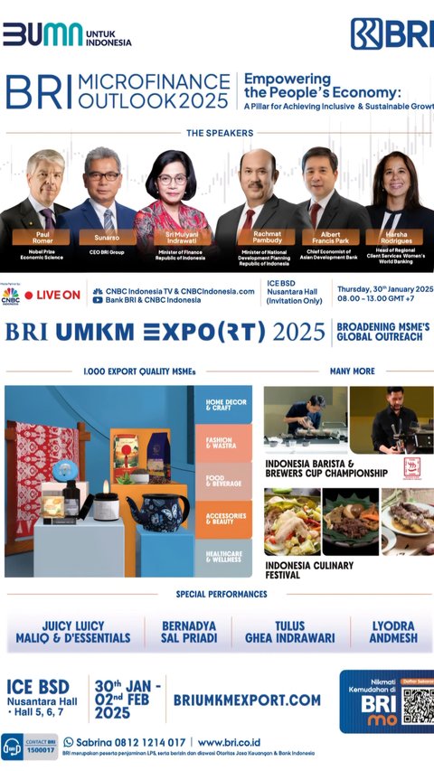 Jangan Lewatkan! BRI UMKM EXPO(RT) & Microfinance Outlook 2025 di ICE BSD