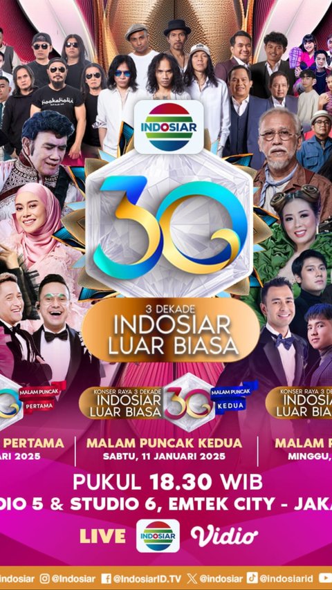 Tiga Dekade Berkarya, Indosiar Gelar Konser Raya Bertabur Bintang 3 Hari Berturut-turut