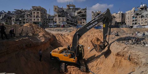 FOTO: Pertama Kali, Tim Mesir Ikut Operasi Temukan Jenazah Sandera di Gaza