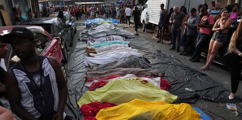 FOTO: Operasi Polisi Paling Mematikan Brasil, 64 Tewas dalam Perang Melawan Geng Narkoba