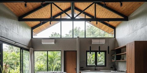Rumah Kecil Terlihat Luas, 7 Desain dengan Atap Kayu Tinggi Bikin Suasana Hangat dan Elegan