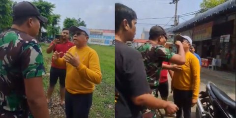 Sambil Tolak Pinggang, Pria Paruh Baya Ini Bentak-bentak Anggota TNI Jadi Sorotan
