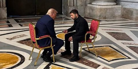 Jelang Pemakaman Paus Fransiskus, Donald Trump dan Zelensky Bertemu di Dalam Basilika Santo Petrus