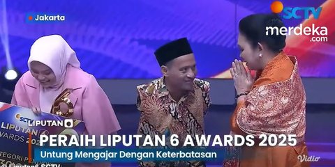 VIDEO:  Perjuangan Untung Guru Difable Peraih Liputan6 Award Bikin Haru Titiek Soeharto