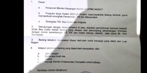 Heboh Surat Dandim TNI Minta Barang Kiriman Lolos Bea Cukai, Ini Penjelasan Kapendam