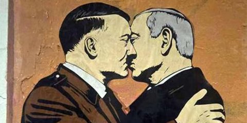 Kritik Genosida Israel di Gaza, Seniman Italia Bikin Mural Netanyahu Cium Hitler