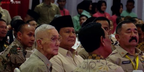 Momen Prabowo dan Try Sutrisno Satu Meja Saat Halalbihalal Purnawirawan TNI/Polri