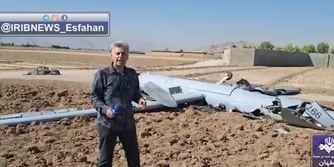 VIDEO Penampakan Puing-Puing Drone Hermes Israel yang Ditembak Jatuh Iran di Isfahan