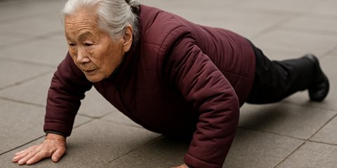 Nenek 92 Tahun di China Kuat 200 Kali Push-Up dan 100 Sit-Up Tiap Hari, Ternyata Ini Rahasianya