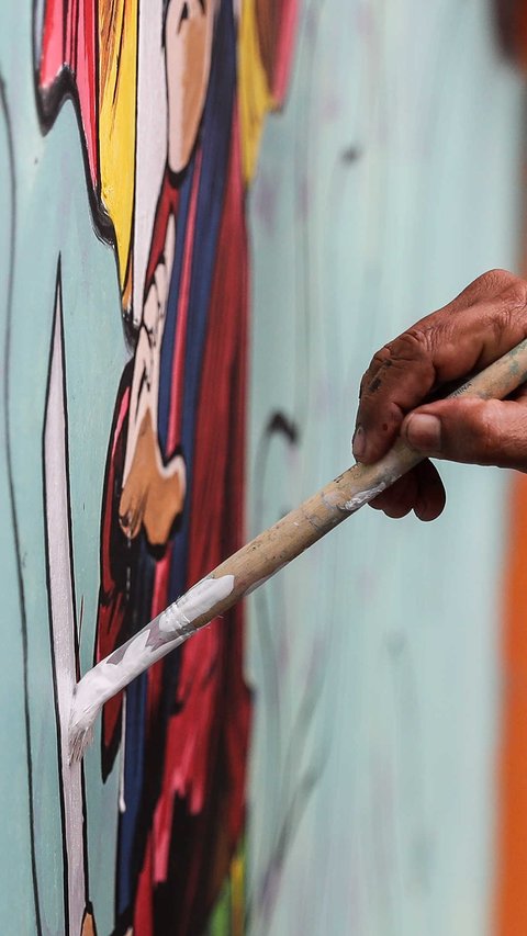 FOTO: Antusiasme Puluhan Peserta Ikuti Pelatihan Mural di PPSB Jakarta Timur