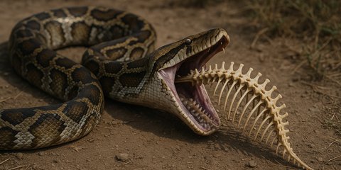 Cara Ular Piton Mencerna Tulang Mangsanya hingga Bersih
