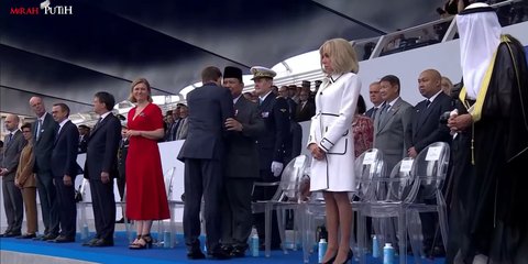 Momen Akrab Prabowo dan Presiden Macron di Bastille Day di Paris, Dipeluk dan Disambut Parade Militer