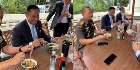 Didampingi Jederal Bintang 3, Penampilan AHY Pakai Jas Sambil Makan Mi Instan Telur Jadi Sorotan
