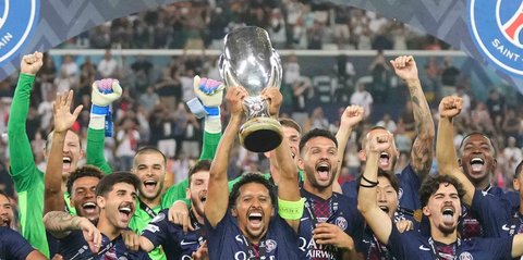 FOTO: PSG Raih Piala Super UEFA Pertama Usai Tundukkan Tottenham Lewat Drama Adu Penalti