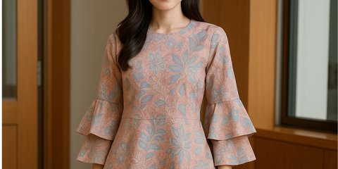 7 Model Batik Wanita Lengan Lonceng Dua Tingkat Pastel untuk Kerja, Inspirasi Outfit yang Simpel dan Chic
