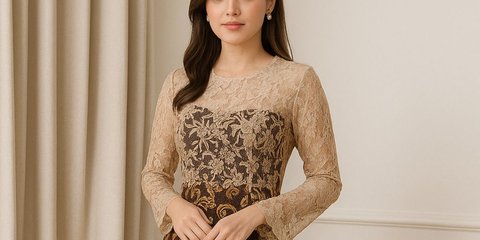 20 Model Dress Batik Kombinasi Brokat Lengan Panjang, Inspirasi Busana untuk Tampil Glamor dan Anggun Memikat