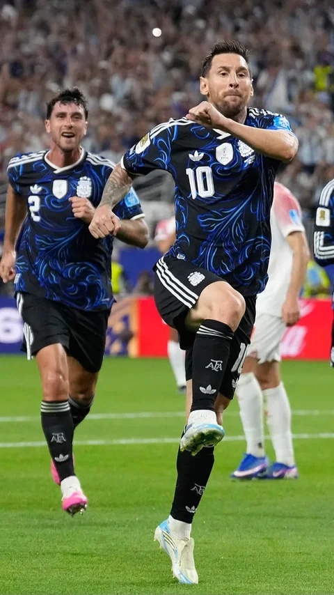 FOTO: Messi Lengkapi Kemenangan Argentina atas Yordania