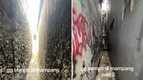 Viral Pria Temui Gang Super Sempit di Mampang, Penampakannya Curi Perhatian