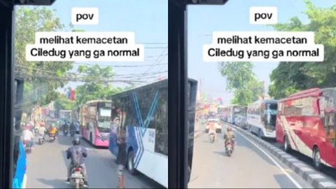 Macetnya Ngga Ngotak, Di sepanjang jalan Ciledug, hampir semua kendaraan yang ada adalah bus.