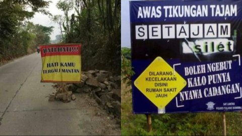 10 Potret Peringatan Jalan Tak Biasa, Bikin Mikir saat Baca!