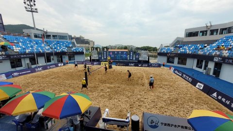 FOTO: Jatuh Bangun Tim Voli Pantai Putra Indonesia Tekuk Selandia Baru dan Lolos Semifinal AVC Beach Volleyball Continental Cup