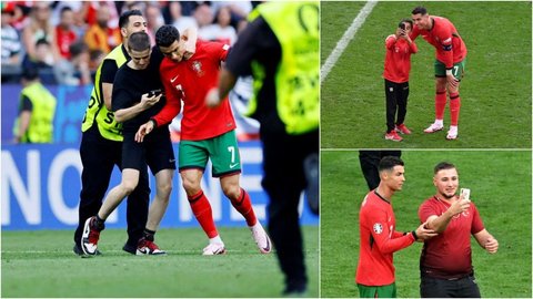 FOTO: Aksi Para Fans Fanatik Memburu Cristiano Ronaldo saat Laga Portugal Vs Turki