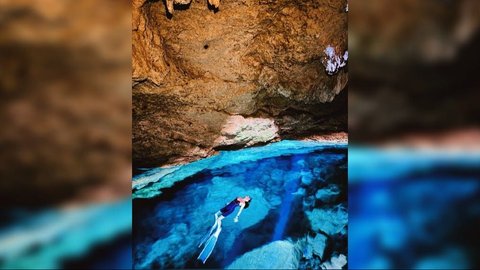 10 Momen Menantang Prilly Latuconsina Freedive di Gua, Ternyata Pemandangannya Indah Banget