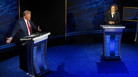 FOTO: Momen Debat Perdana Donald Trump Vs Kamala Harris Berlangsung Panas! Sempat Diwarnai Tuduhan Kontroversial