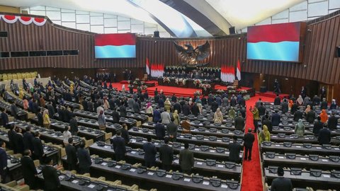 FOTO: Penampakan Kursi-Kursi Kosong Hiasi Sidang Paripurna MPR Akhir Masa Jabatan Periode 2019–2024