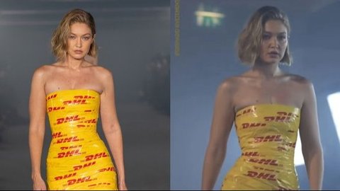 Gigi Hadid Mengguncang Paris Fashion Week 2024, 8 Potret Memukau dengan Mini Dress dari Selotip!