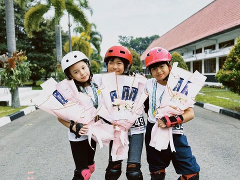 Keren! 10 Potret Gempi Anak Gading Marten saat Ikut Kejuaran Sepatu Roda Tingkat Nasional, Aksinya Banjir Pujian